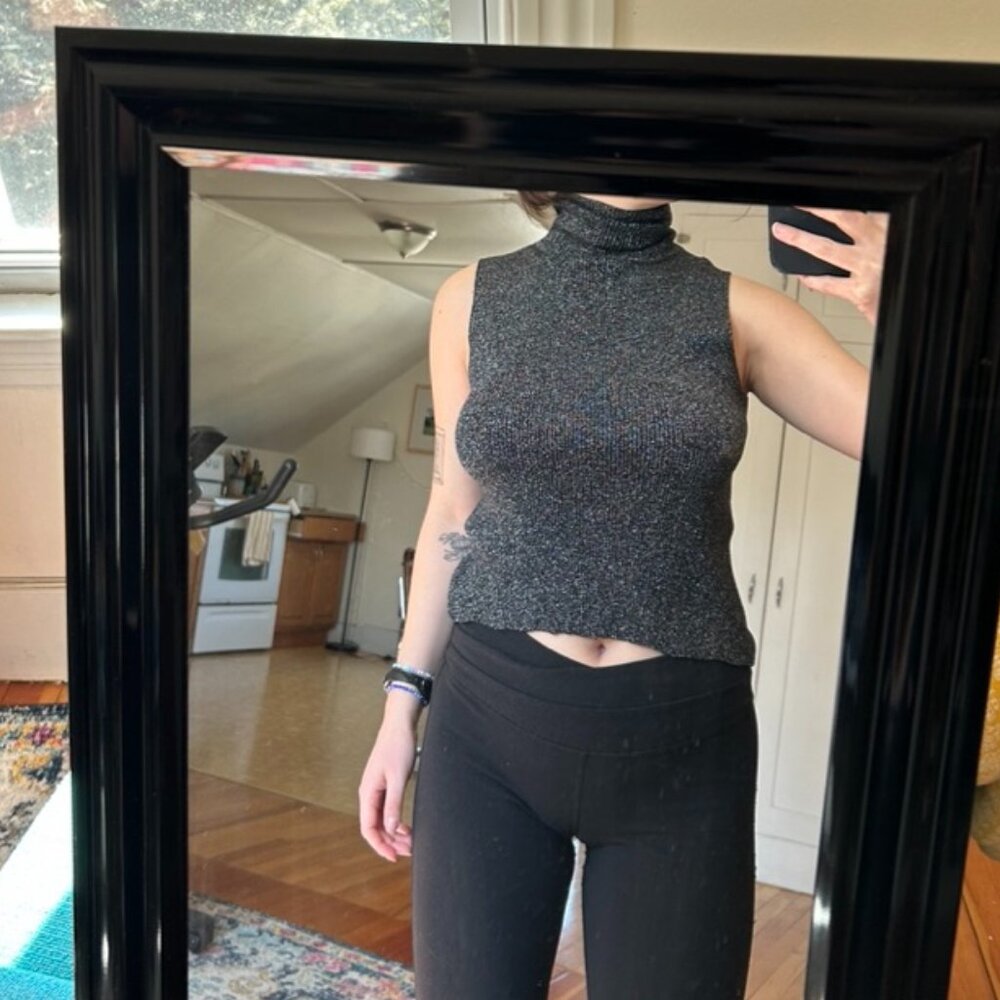 Sparkly turtleneck tank